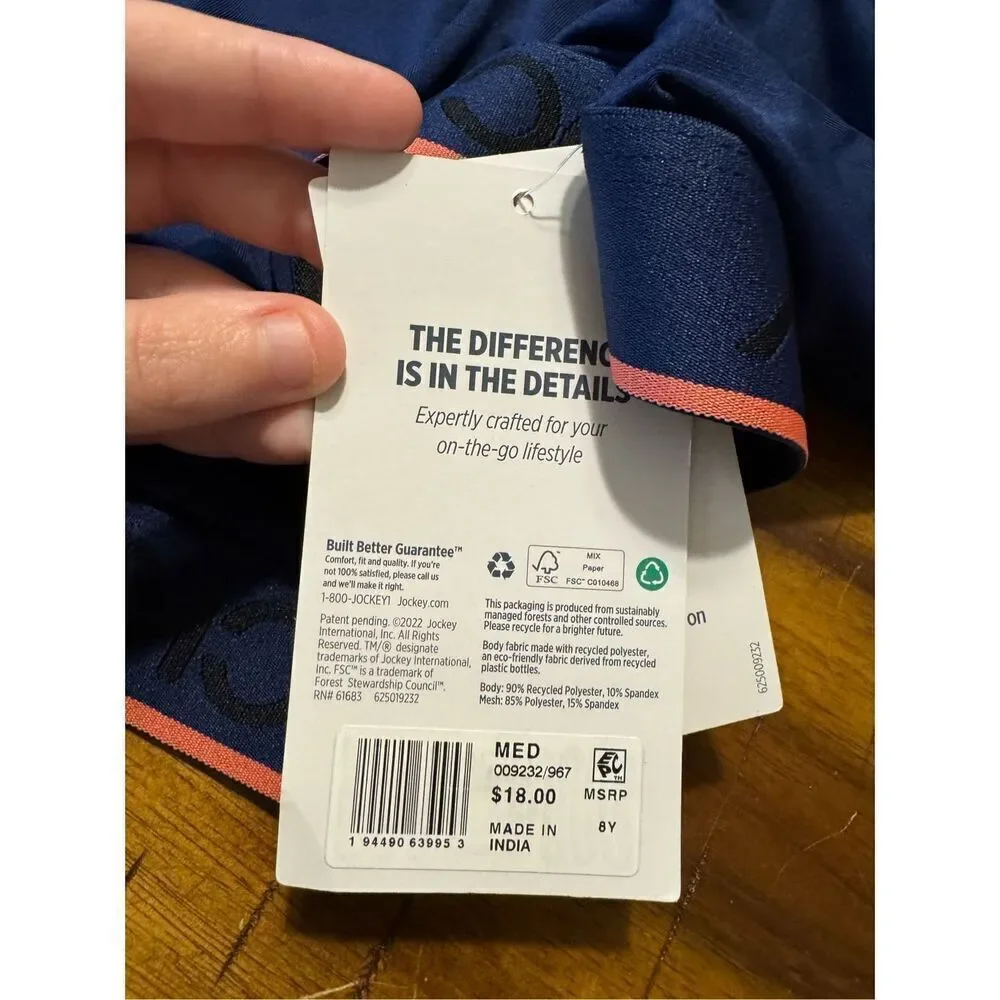 NWT Jockey Dark Blue Boxer Brief Size Medium
